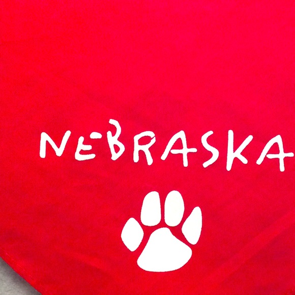 Other - 🐶3/$15 Paw Print W/Nebraska, Red Bandanna, NWT